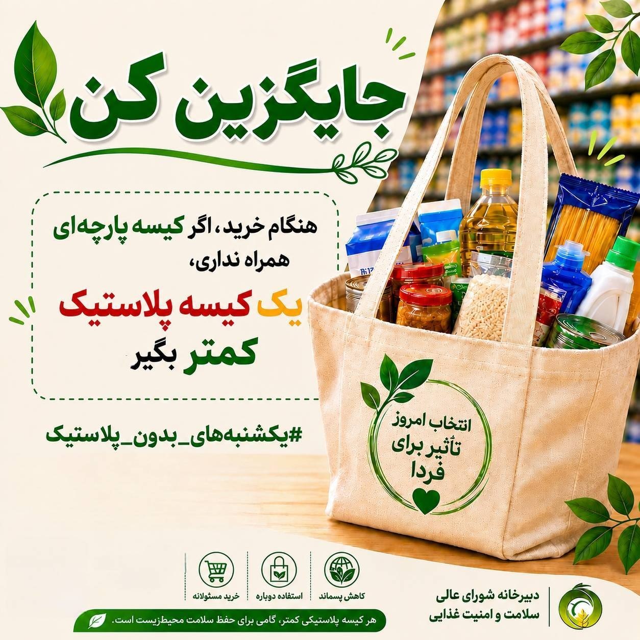 پویش یکشنبه‌های بدون پلاستیک -دبیرخانه کارگروه سلامت و امنیت غذایی استان تهران